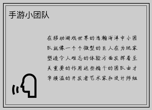 手游小团队